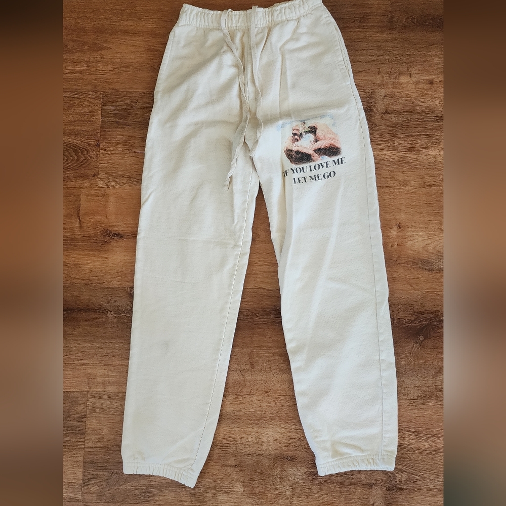 Boys Lie Cream Track Pants with Graphic